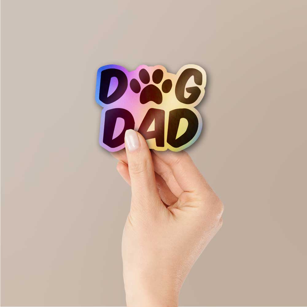 Dog Dad Holographic Sticker