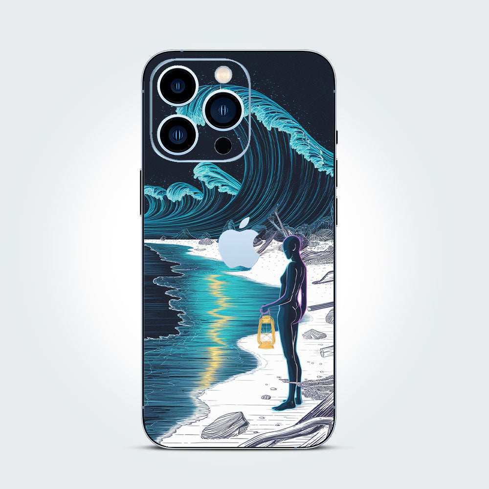 Beach Line Art Phone Skins