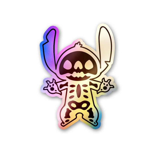 Stitch Skeleton Holographic Stickers | STICK IT UP