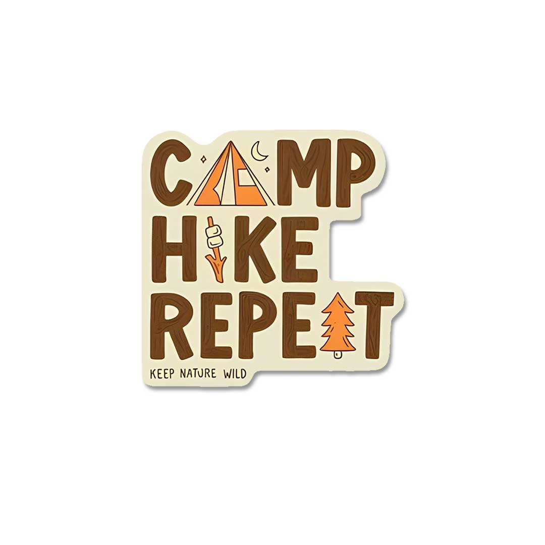 Camp Hike Repeat  Sticker