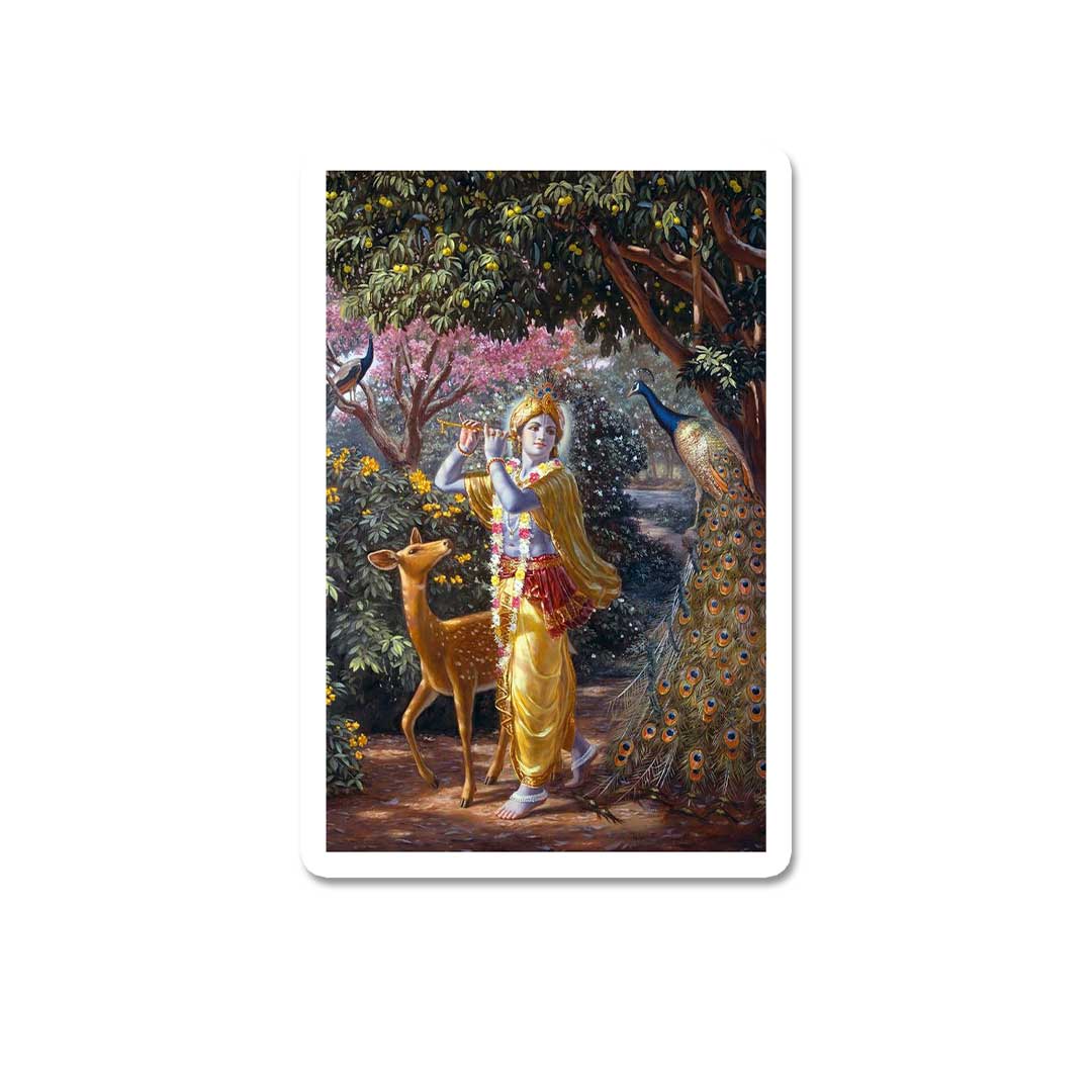 Krishna With Deer  Sticker