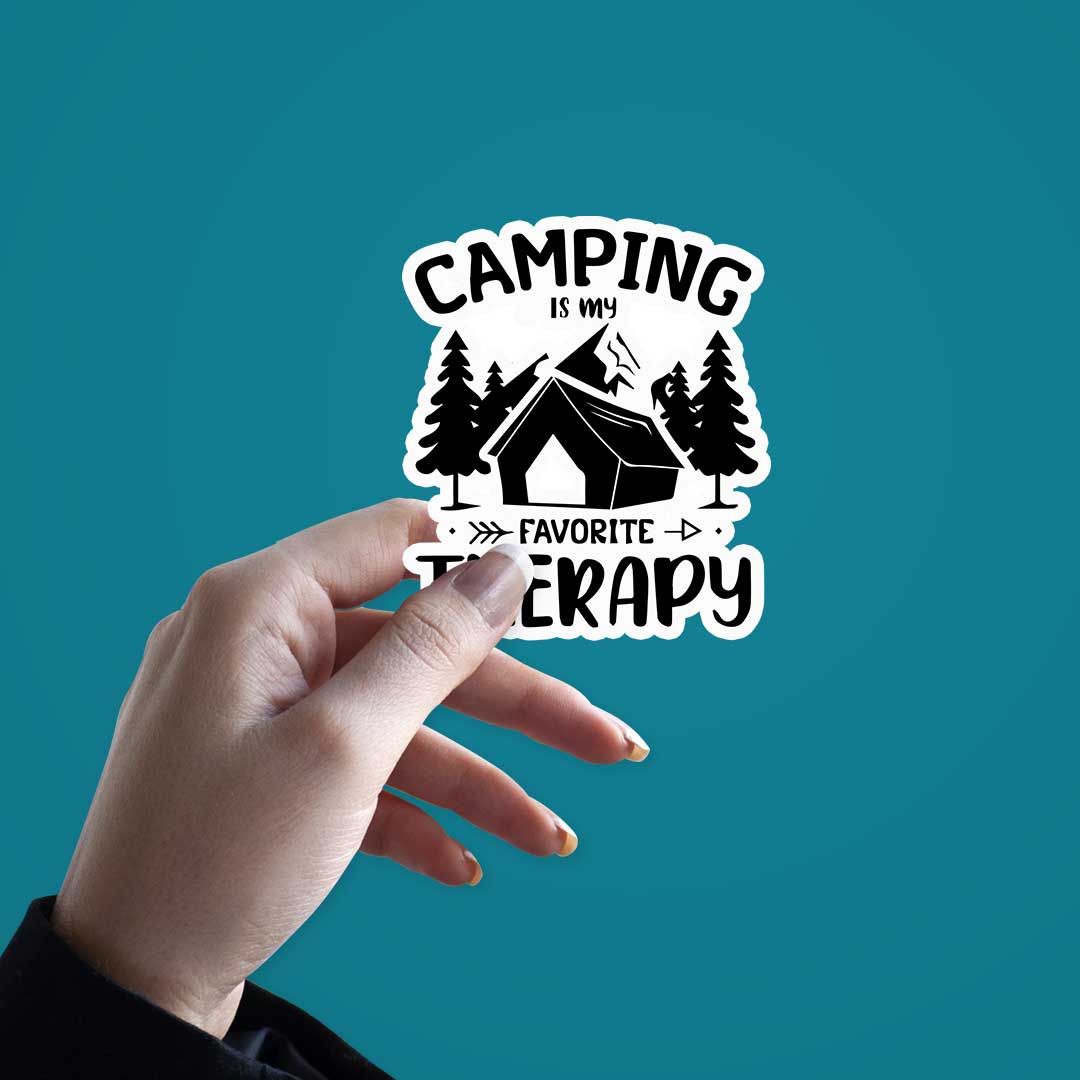 Camping Is My Favorite Therapy  Sticker