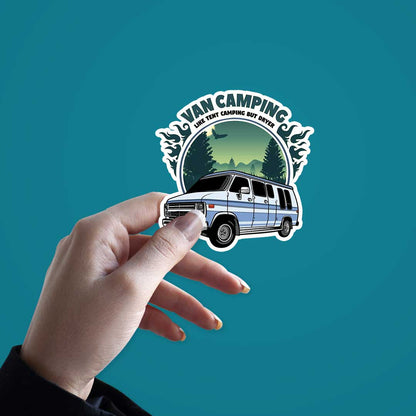 Van Camping Like Tent Camping  Sticker