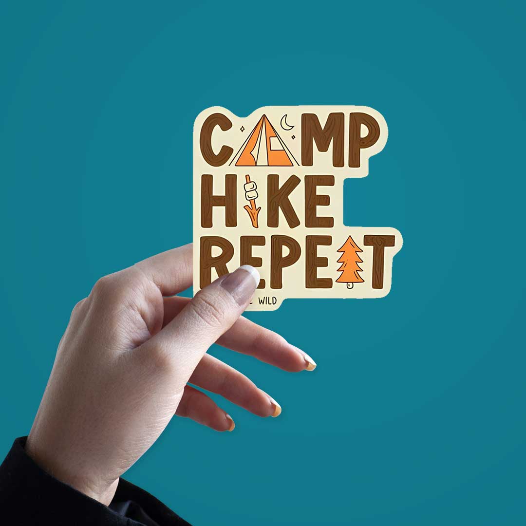 Camp Hike Repeat  Sticker