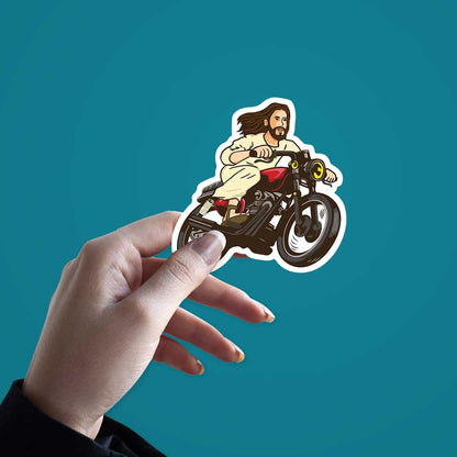 Christ On Bike  Sticker