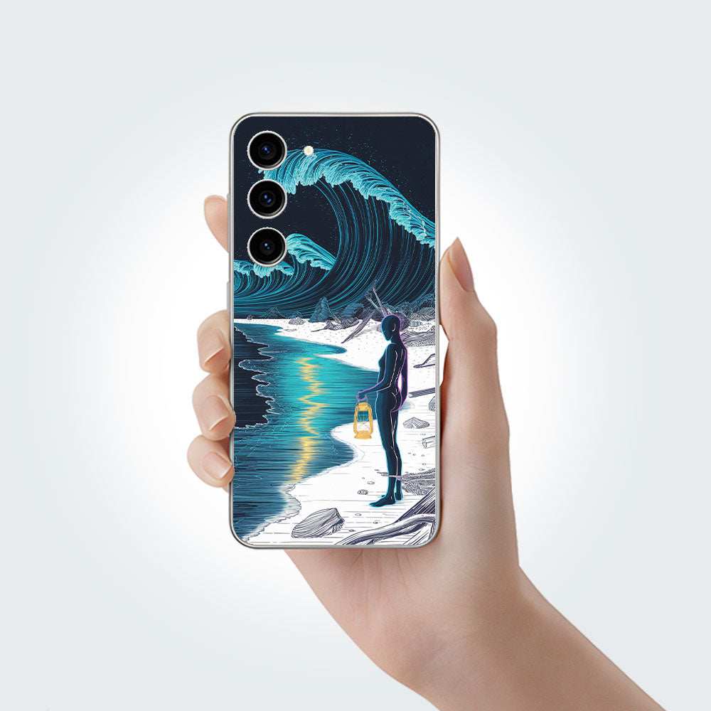 Beach Line Art Phone Skins