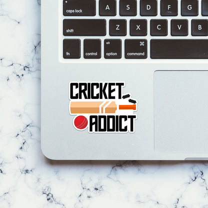 Cricket Addict Sticker