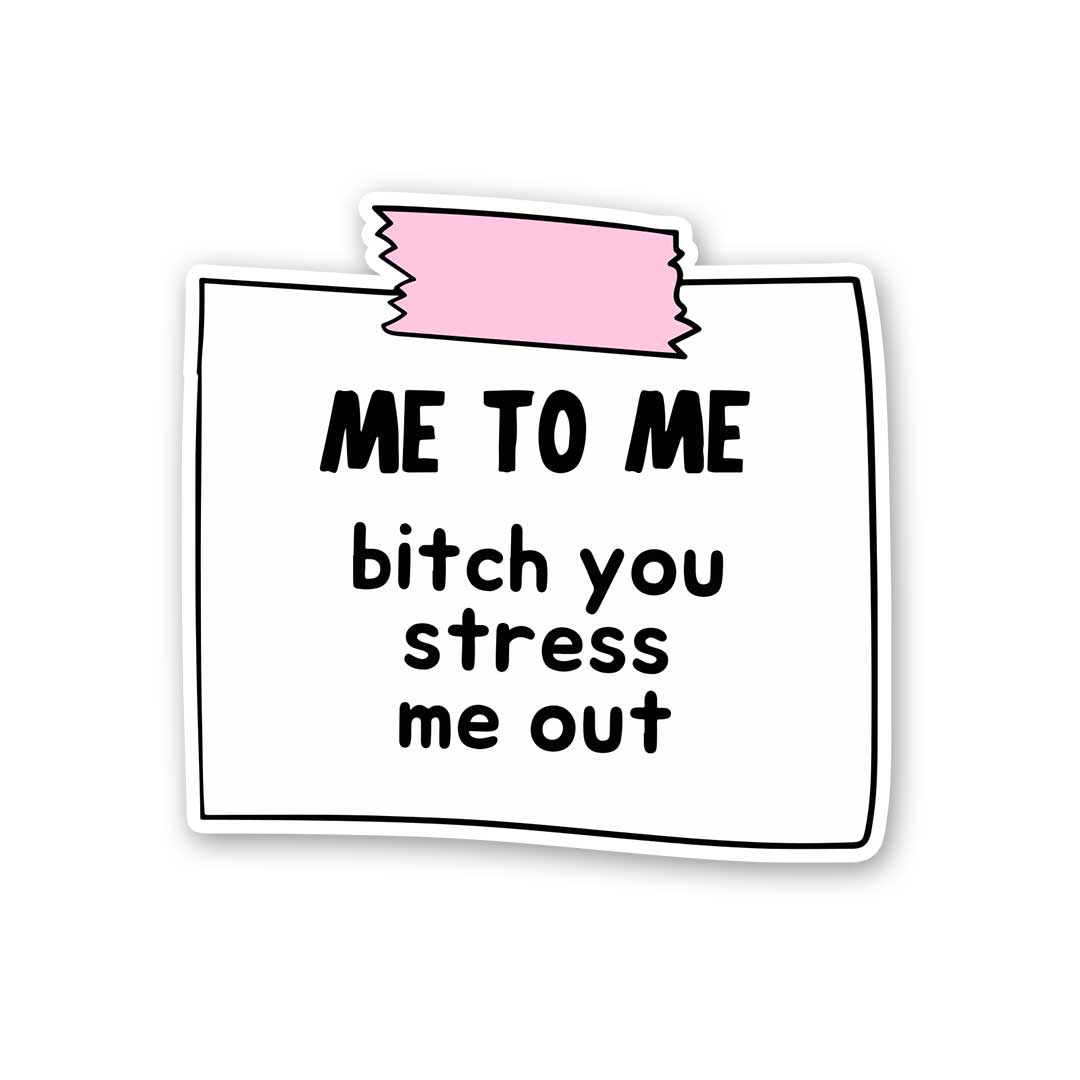 Me To Me Bitch You Stress Me Out Sticker