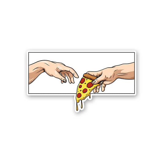 Adam Touching Pizza Sticker