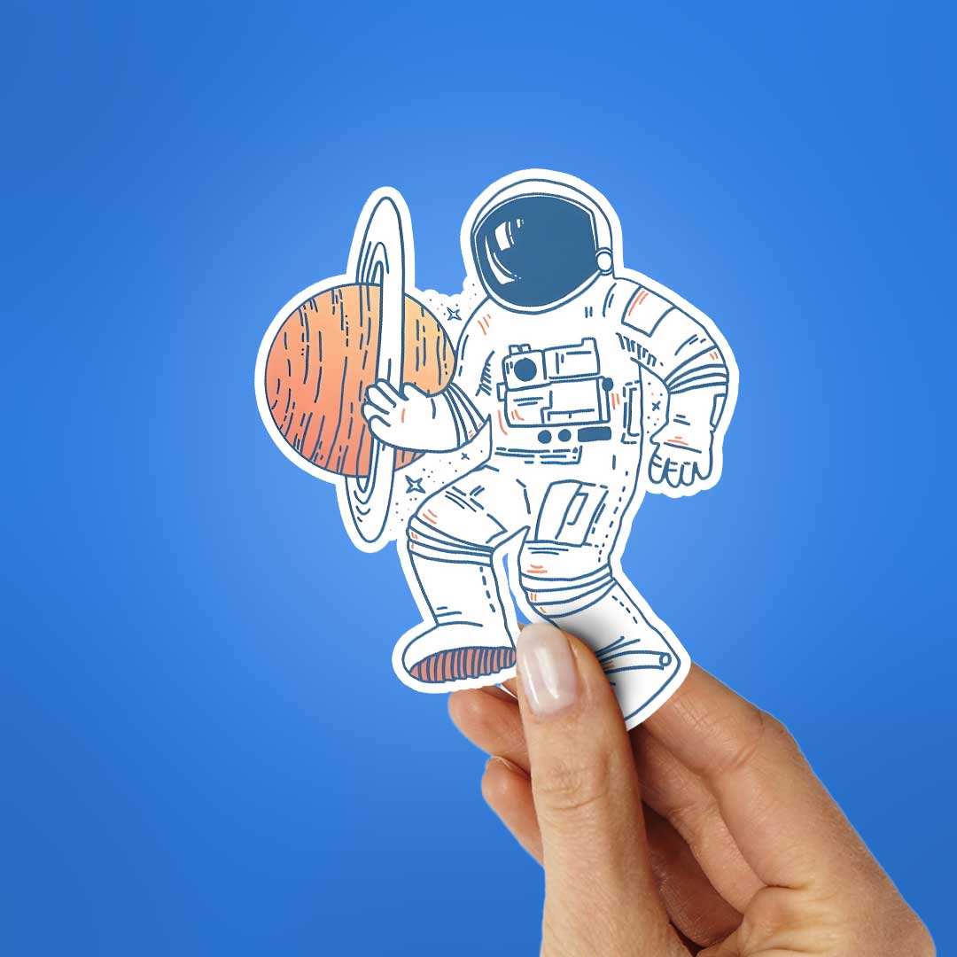 Astronaut Floting Sticker