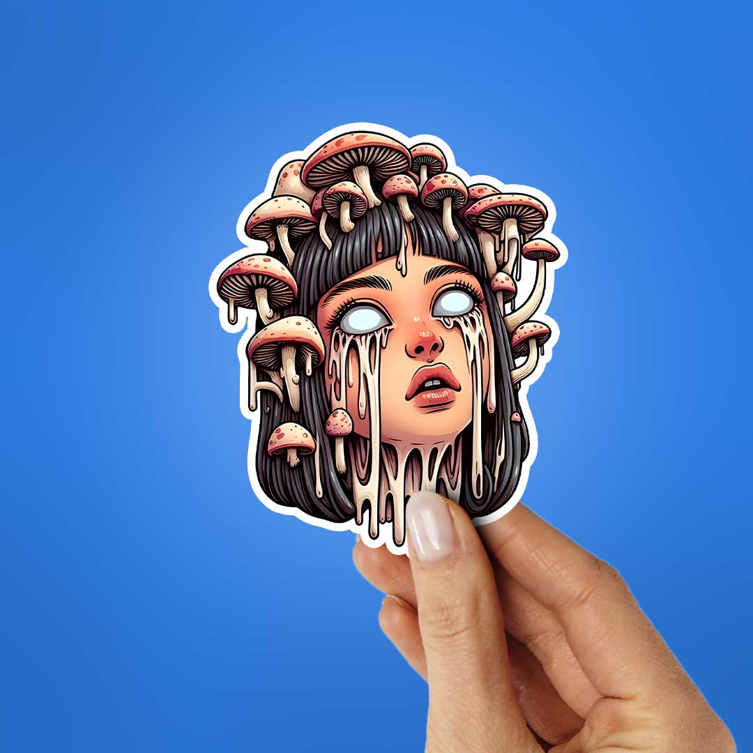 Drippy Mashroom Girl Sticker