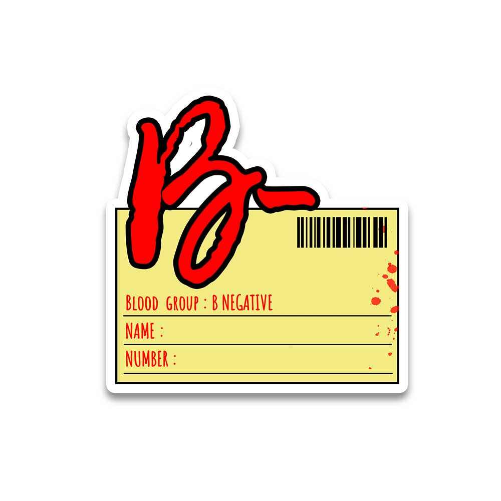 Blood group B Negative Reflective Sticker | STICK IT UP