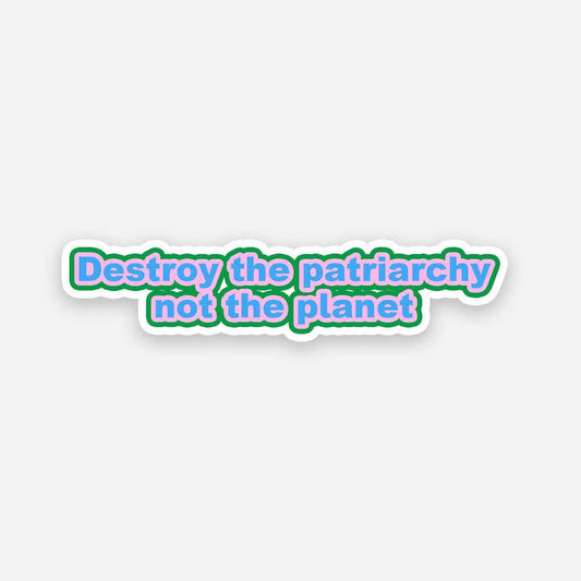 Destroy the Patriarchy not the planet sticker | STICK IT UP