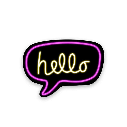 Neon Hello Sticker | STICK IT UP