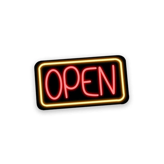 Neon Open Sticker | STICK IT UP