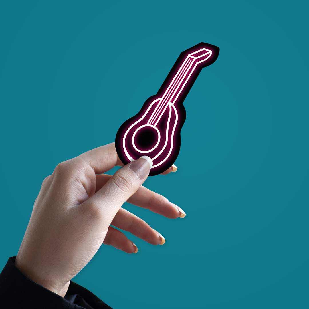 Neon Pink guitar Sticker | STICK IT UP