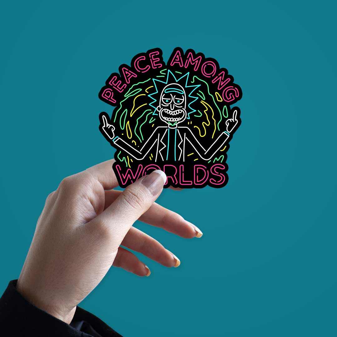 Neon Peace among the world Sticker | STICK IT UP