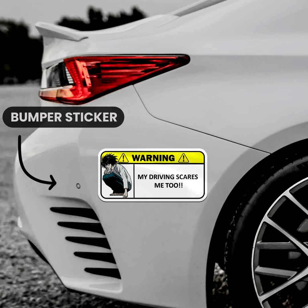 Warning!! My driving scares me too Bumper Sticker | STICK IT UP